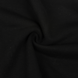 Ткань Футер 3-х нитка, Петля, цвет Черный (на отрез)  в Электростали