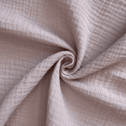 Ткань Муслин Жатый, цвет Пыльно-Розовый (на отрез)  в Электростали