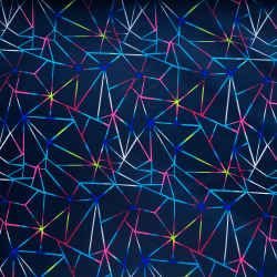 Ткань Оксфорд 210D PU, принт &quot;Неоновые треугольники&quot; (на отрез)  в Электростали