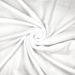 Ткань Флис Односторонний 130 гр/м2, цвет Белый (на отрез)  в Электростали