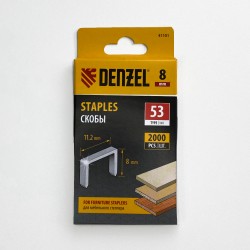 Denzel Скобы, 8 мм, для мебельного степлера, тип 53, 2000 шт.  в Электростали