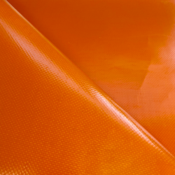Тентовый материал ПВХ 450 гр/м2, Оранжевый (Ширина 160см), на отрез  в Электростали, 450 г/м2, 699 руб