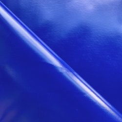 Ткань ПВХ 450 гр/м2, Синий (Ширина 160см), на отрез  в Электростали