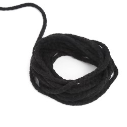Шнур для одежды тип 2,  Чёрный (плетено-вязаный/полиэфир)  в Электростали